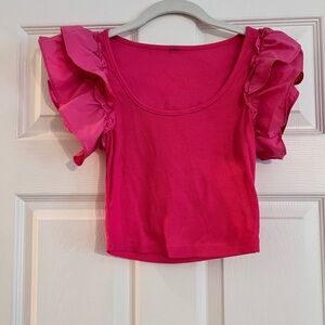 Ruffle pink top